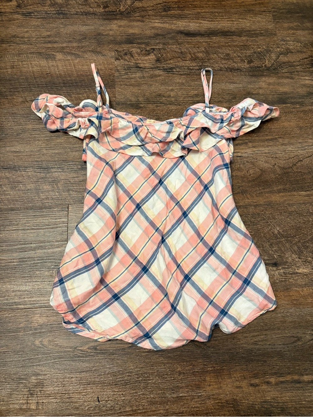 Women’s VINTAGE Hollister Pink Plaid Ruffle Cami Top - Picture 3 of 3